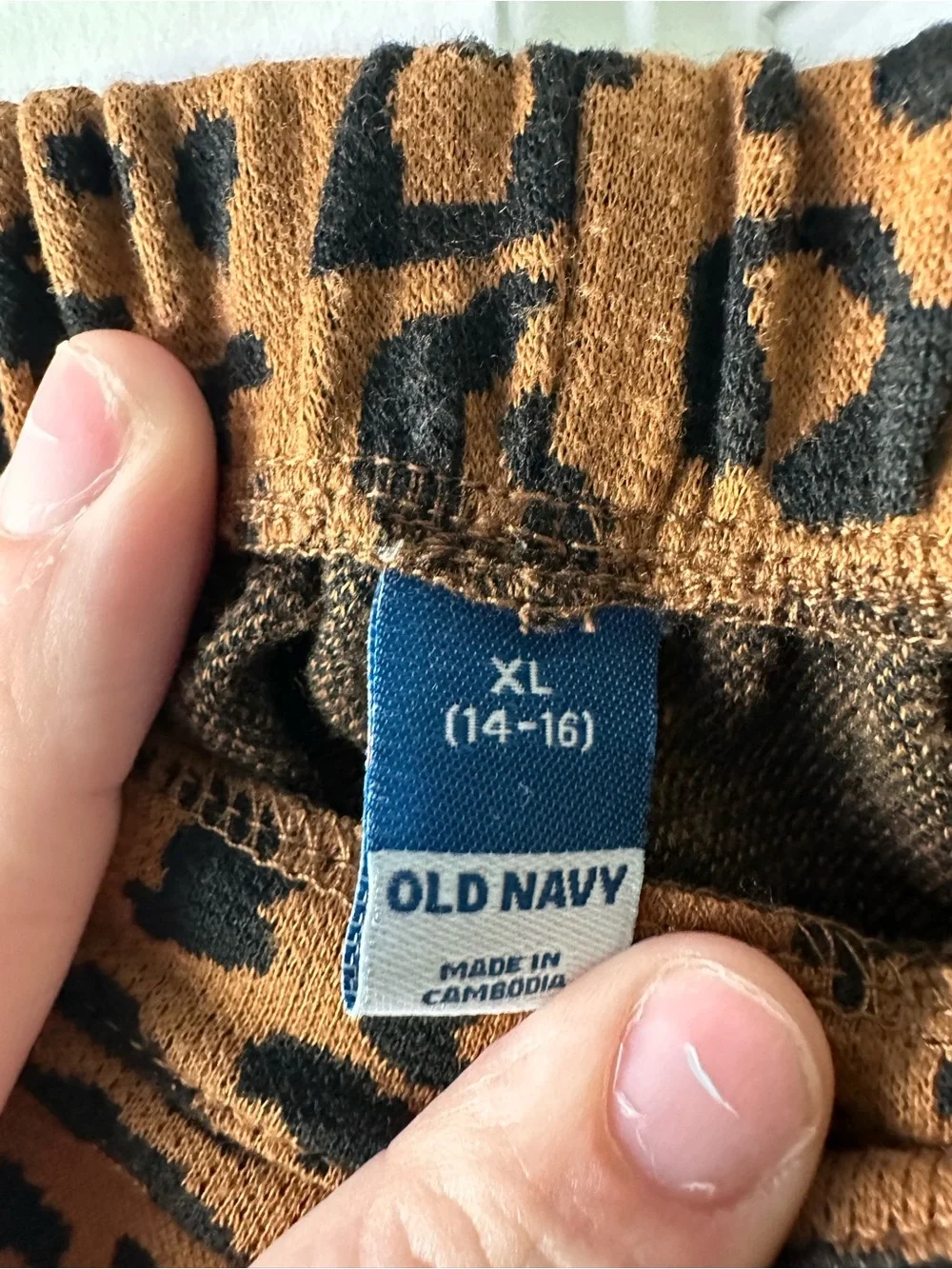 Girls XL Old Navy Leopard Wrap-Front Skort Shorts - Brown & Black